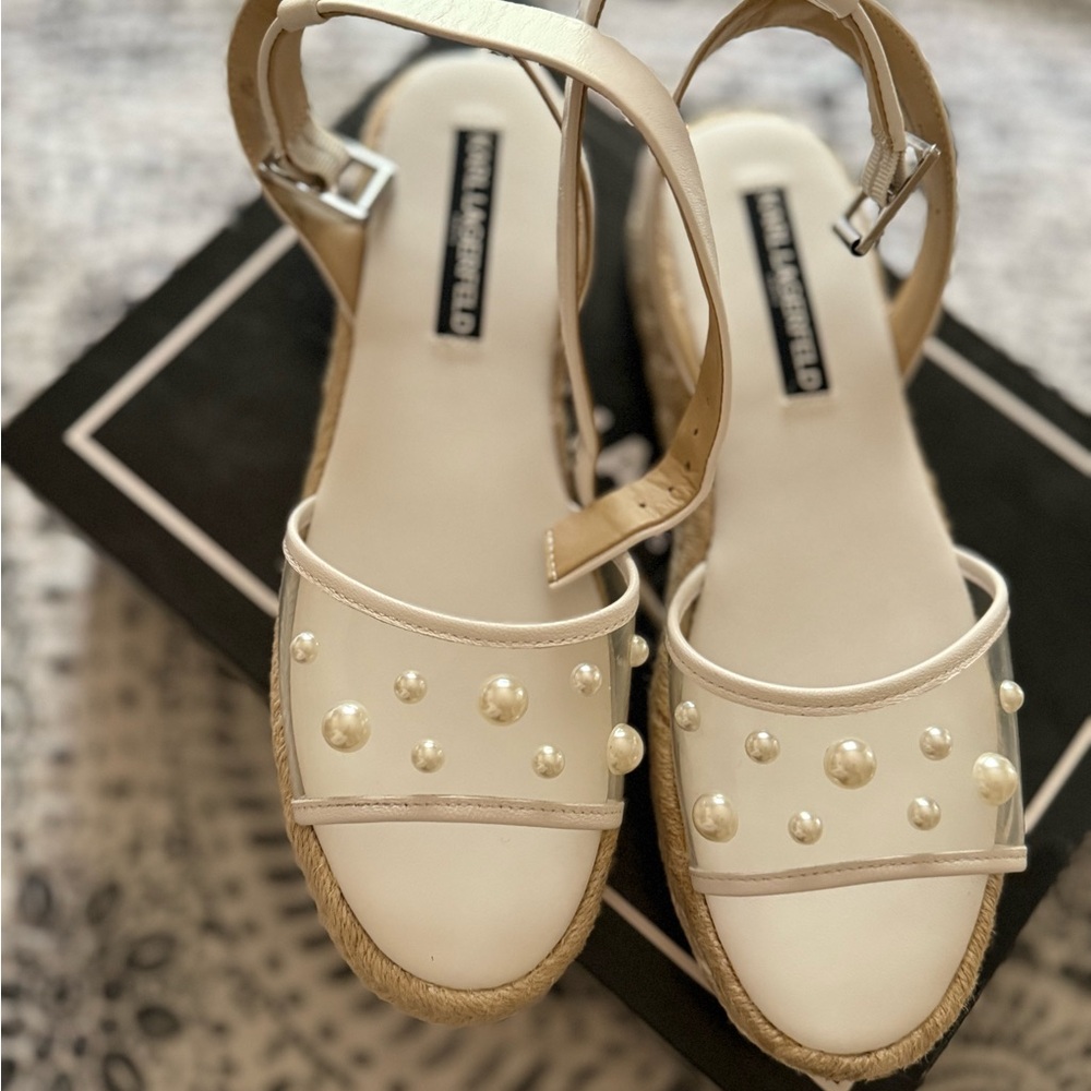 White Pearl Embellished Sandals